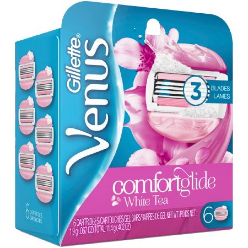 Gillette® Venus Comfort Glide White Tea Razor Cartridges 6 ct Carded Pack