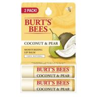 Burt&#039;s bees 100% natural moisturizing lip balm, coconut & pear, 2 tubes in blister box