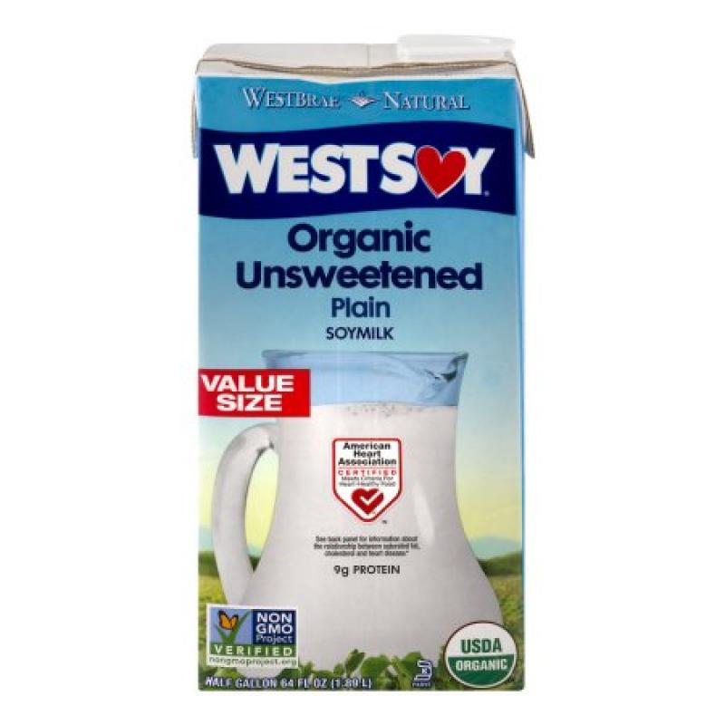 WestSoy Organic Unsweetened Plain Soymilk, 64.0 FL OZ