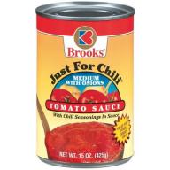 Brooks Just For Chili Medium W/Onions Tomato Sauce 15 Oz Can