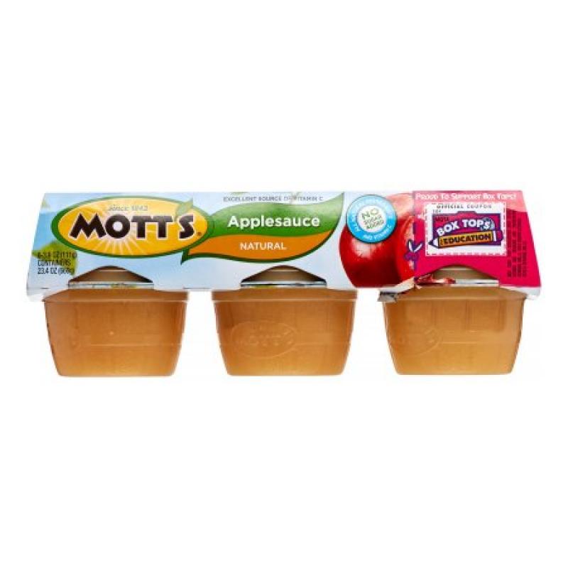 Mott&#039;s Natural Applesauce, 3.9 oz, 6 count