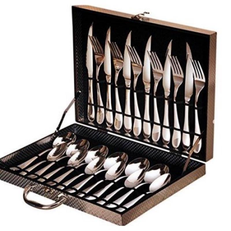 Lightahead® 24pcs High Quality Stainless Steel Flatware Cutlery Set in Gift Box