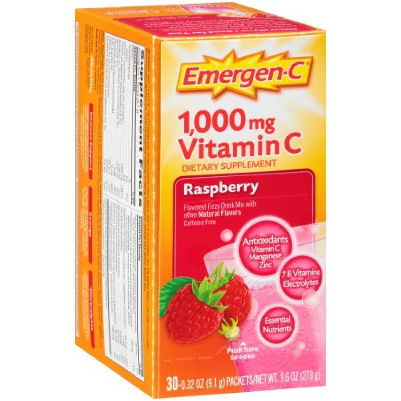 Emergen-C Dietary Supplement in Raspberry Flavor 30 Count