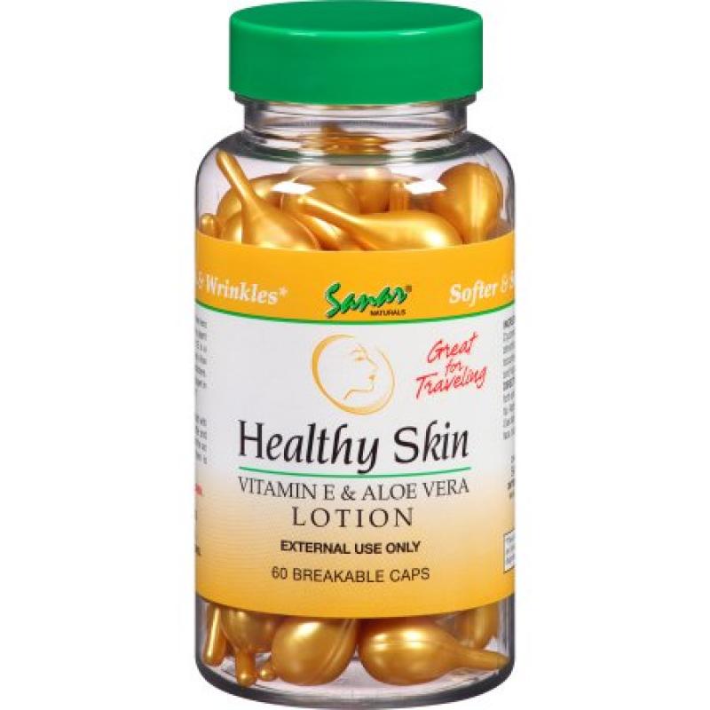 Sanar Natural Healthy Skin Vitamin E & Aloe Vera Lotion Breakable Caps, 60 count