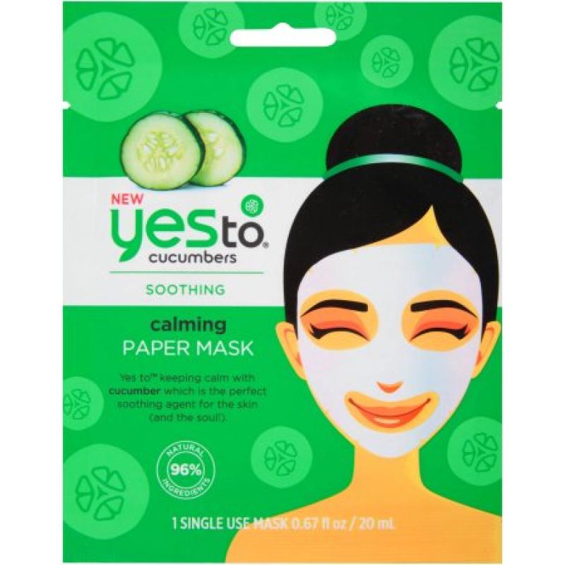 Yes To Cucumbers Calming Paper Mask, .67 fl oz