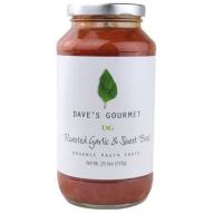 Dave&#039;s Gourmet Organic Pasta Sauce Roasted Garlic & Sweet Basil, 25.5 OZ
