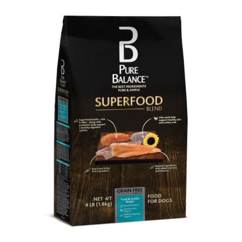 Pure Balance Trout & Lentil Recipe Food For Dogs 4lbs