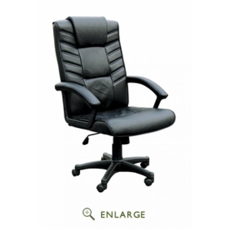 Chesterfield Office Chair w/ Lift in Black Bonded Leather - Acme Furniture 02341