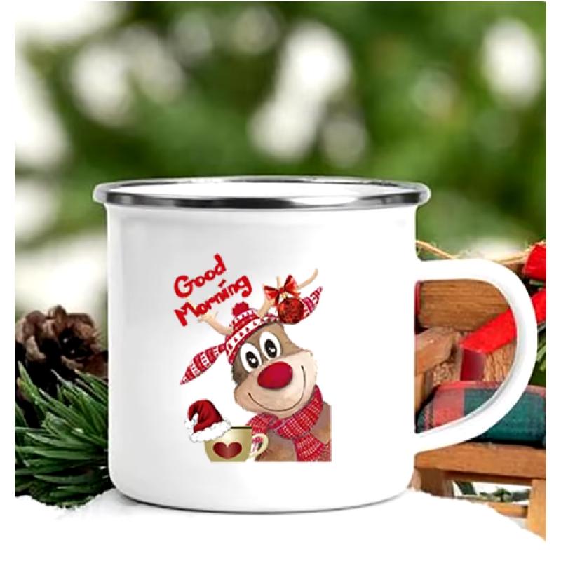 Merry Christmas Print Enamel Mug Original Breakfast Cups to Sublimate Thermal Coffee Cup to Carry Cups for Coffee and Tea Cupshe