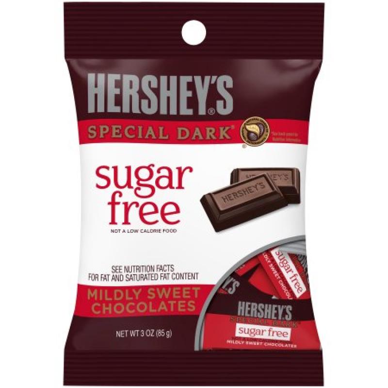 HERSHEY&#039;S Sugar Free SPECIAL DARK Mildly Sweet Chocolate Bars, 3 oz