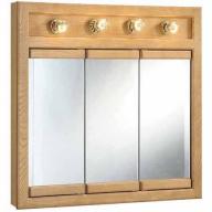 Design House 530600 Richland Nutmeg Oak 4-Light Tri-View Wall Cabinet