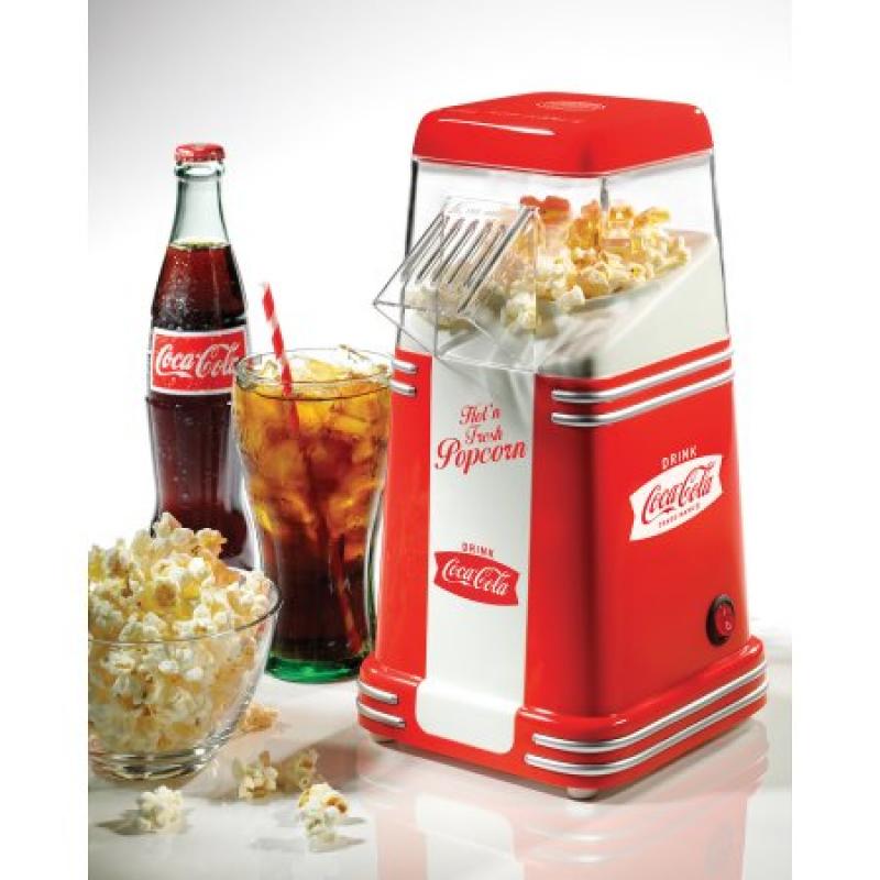 Nostalgia RHP310COKE Coca-Cola 8-Cup Hot Air Popcorn Maker
