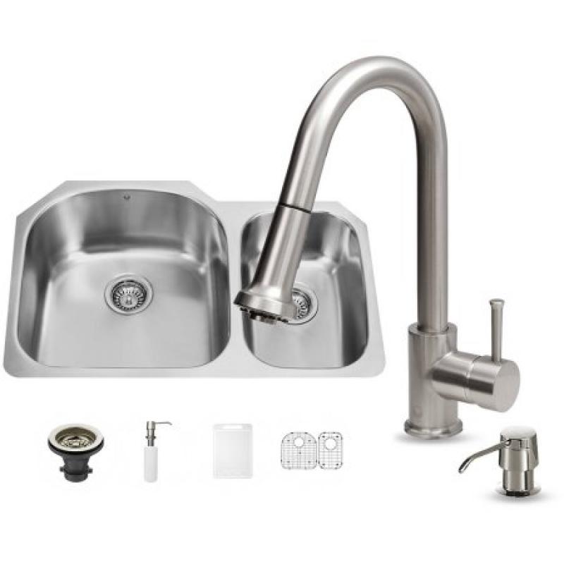 Vigo All-in-One 31" Undermount Stainless Steel Kitchen Sink and Faucet Set