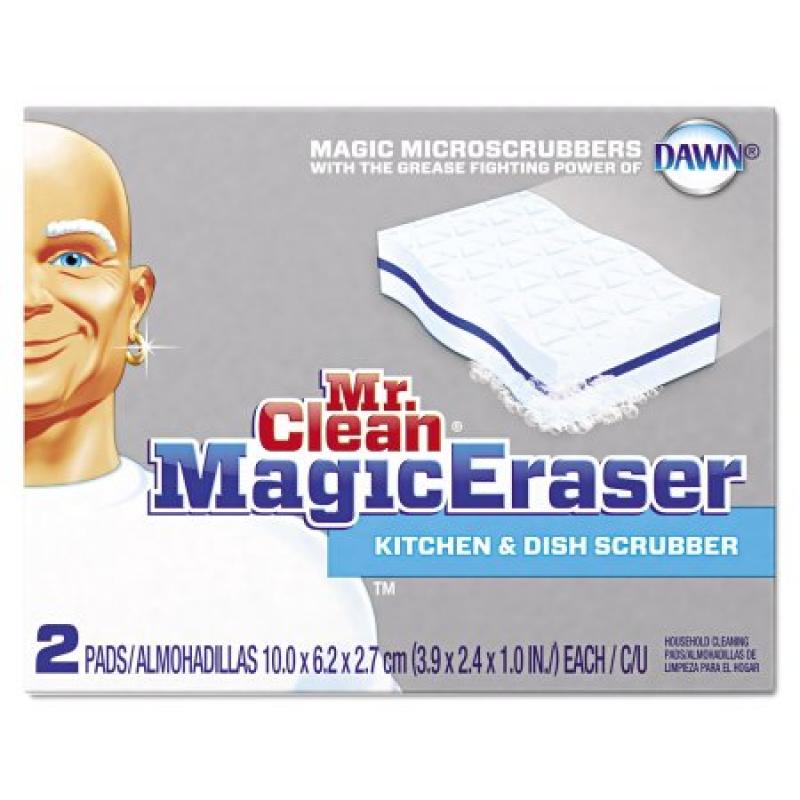 Mr. Clean Magic Eraser Kitchen & Dish Scrubber Cleaning Sponge, 2 Ct