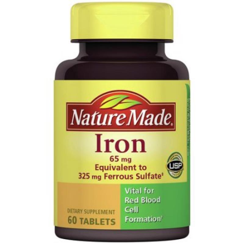 Nature Made Iron Dietary Supplement Tablets, 65mg, 60 count