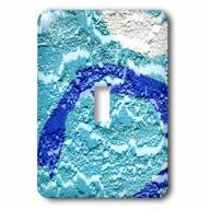3dRose Teal blue white abstract wall image, Single Toggle Switch