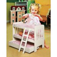 Badger Basket Doll Bunk Bed with Ladder and Trundle, Fits Most 18" Dolls & My Life As