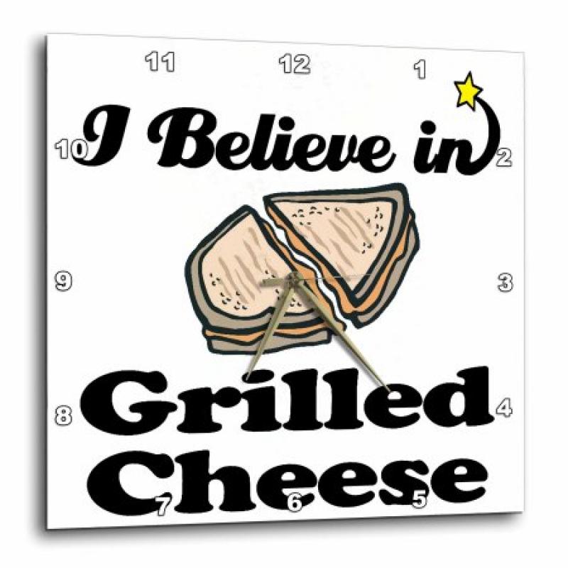3dRose I Believe In Grilled Cheese, Wall Clock, 13 by 13-inch