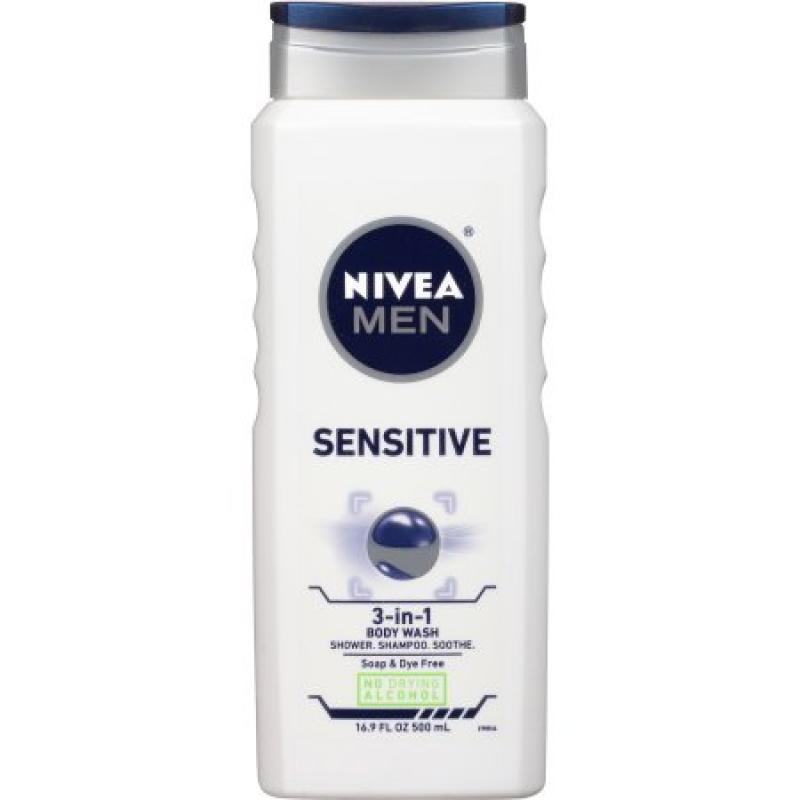 NIVEA Men Sensitive 3-in-1 Body Wash 16.9 fl. oz.