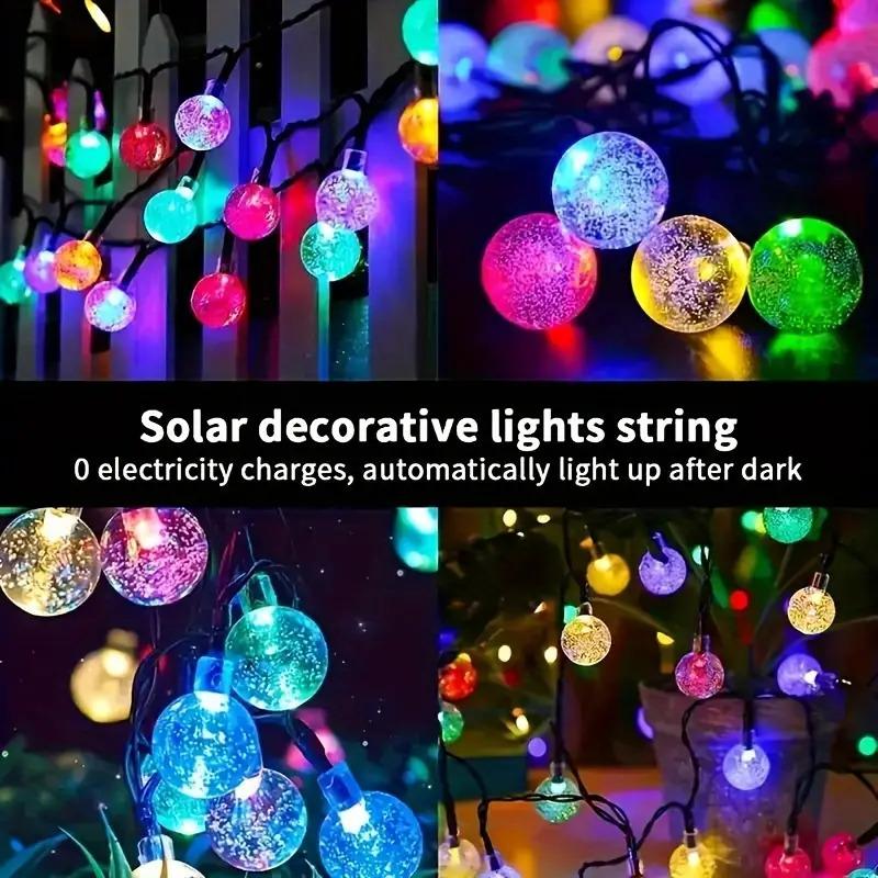 39FT 100 LED Crystal Globe Solar String Lights Outdoor WaterproofIP44, Solar Light For Outside, 8 Lighting Modes Solar Powered Patio Lights For Garden Yard Porch Wedding Party Decor Warm White