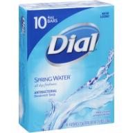 Dial Spring Water Antibacterial Deodorant Soap, 4 oz, 10 count