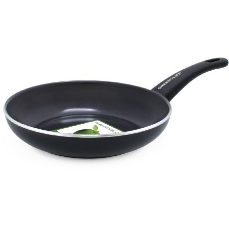 GreenLife Healthy Ceramic Non-Stick 7" Soft-Grip Black Aluminum Open Fry Pan