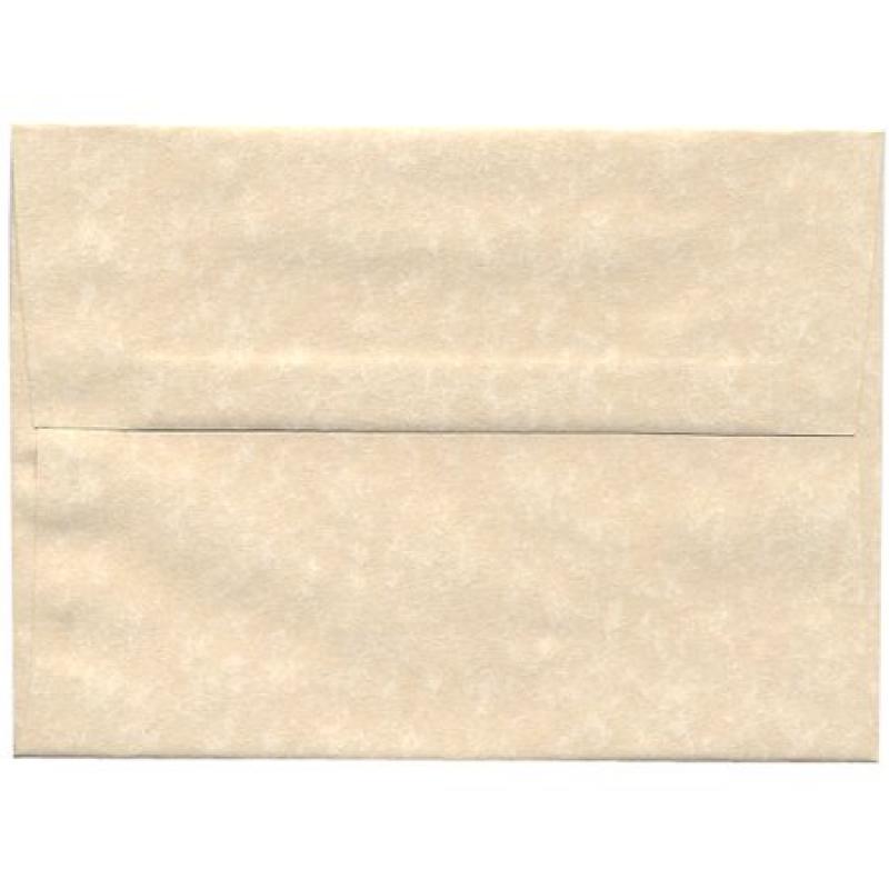 JAM Paper A7 Invitation Envelope, 5 1/4" x 7 1/4", Parchment Natural Recycled, 250/pack