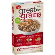 Post Great Grains Whole Grain Cereal, Cranberry Almond Crunch, 14 Oz