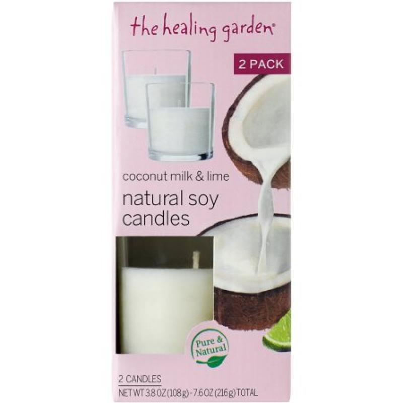 The Healing Garden Coconut Milk & Lime Natural Soy Candles, 3.8 oz, 2 count