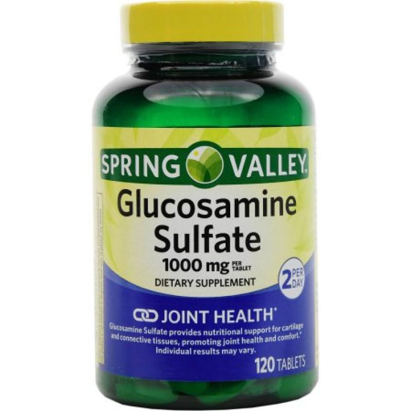 Spring Valley Glucosamine Sulfate Dietary Supplement Tablets, 1000mg, 120 count