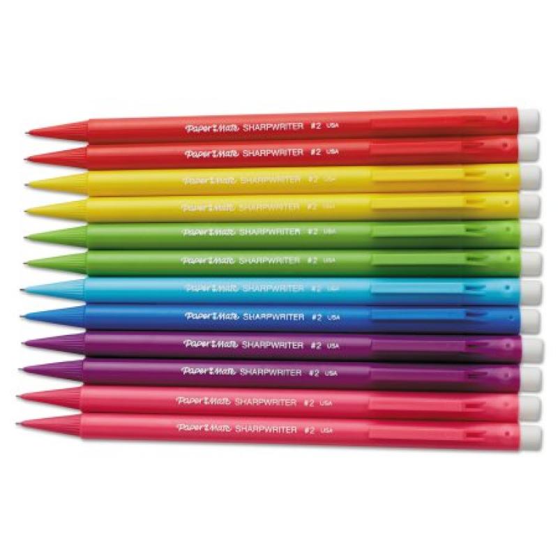 Paper Mate Sharpwriter Mechanical Pencil, HB, 0.7mm, Assorted Color Barrels, 12 Per Pack