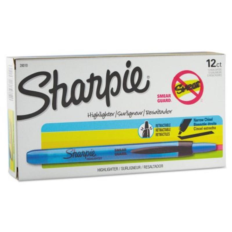 Sharpie Accent Retractable Highlighters, Chisel Tip, Fluorescent Blue, Dozen