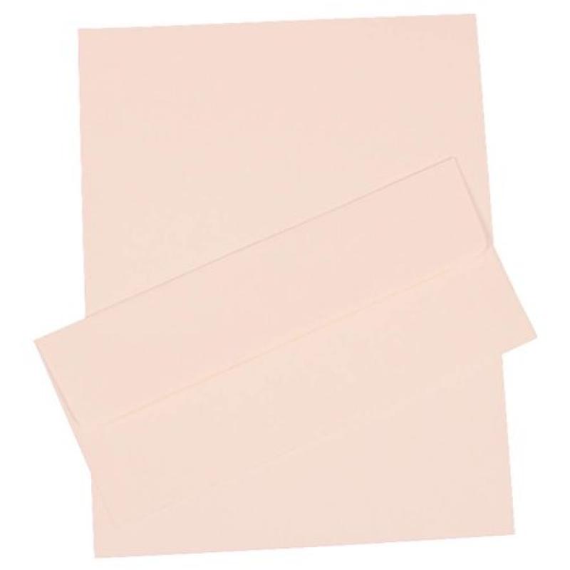 JAM Paper Recycled Parchment Personal Stationery Sets with Matching 4bar/A1 Envelopes, Blue, 25-Pack