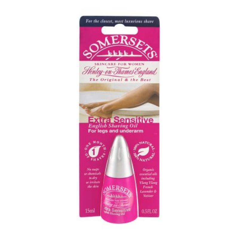 Somersets English Shave Oil Women's Extra Sensitive for Legs, 0.5 FL OZ