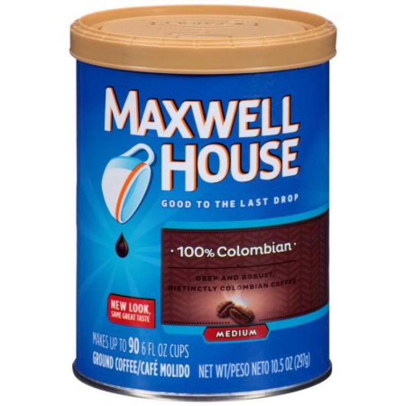 Maxwell House 100% Colombian Ground Coffee, 10.5 Oz Canister