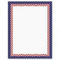 Patriotic Banner Patriotic Letter Papers - Set of 25, American Flag stationery papers, 8 1/2" x 11", compatible computer paper, Patriotic Letterhead, 4th of July flyers, Veterans Day, Memorial Day