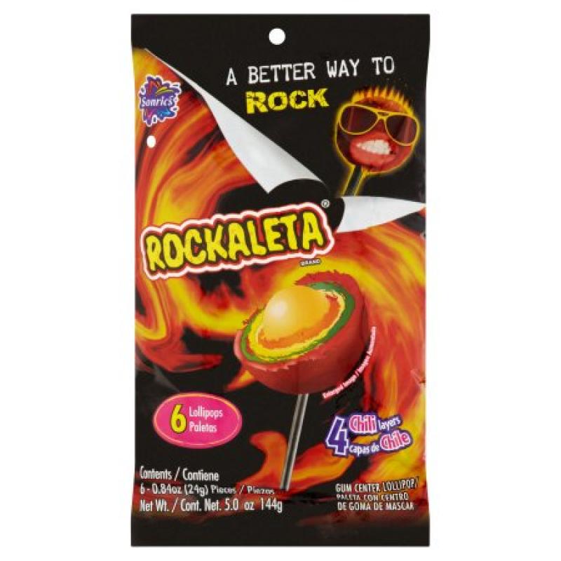 Sonrics Rockaleta Lollipop, 0.84 oz, 6 count