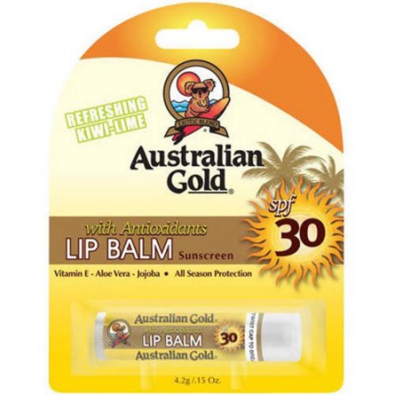Australian Gold Lip Balm with Antioxidants, SPF 30, .15 oz