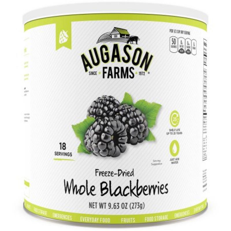 Augason Farms Freeze Dried Whole Blackberries 9.63 oz #10 Can