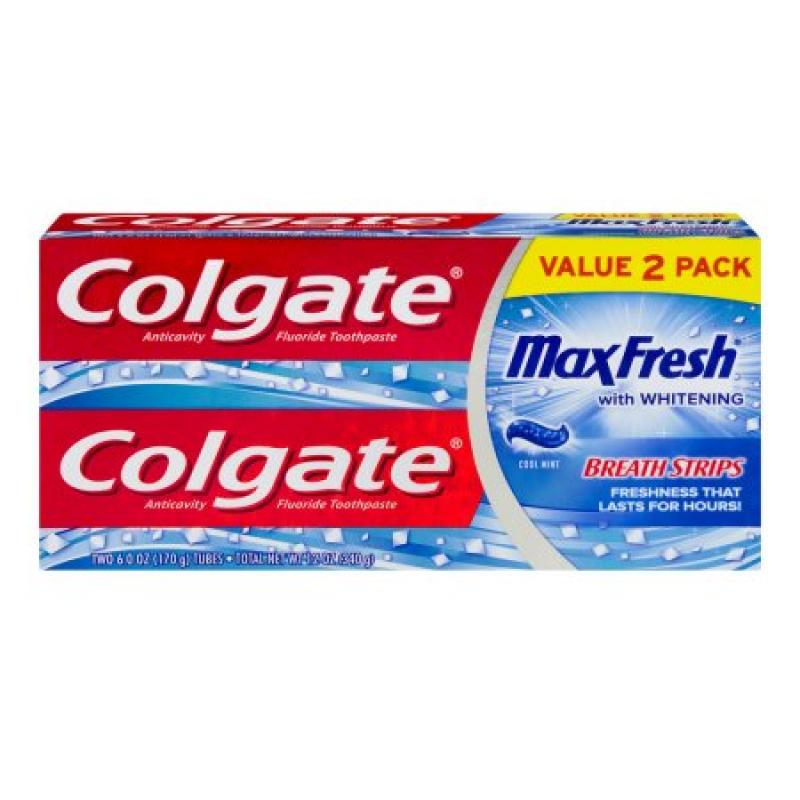Colgate MaxFresh with Whitening Toothpaste Cool Mint - 2 CT
