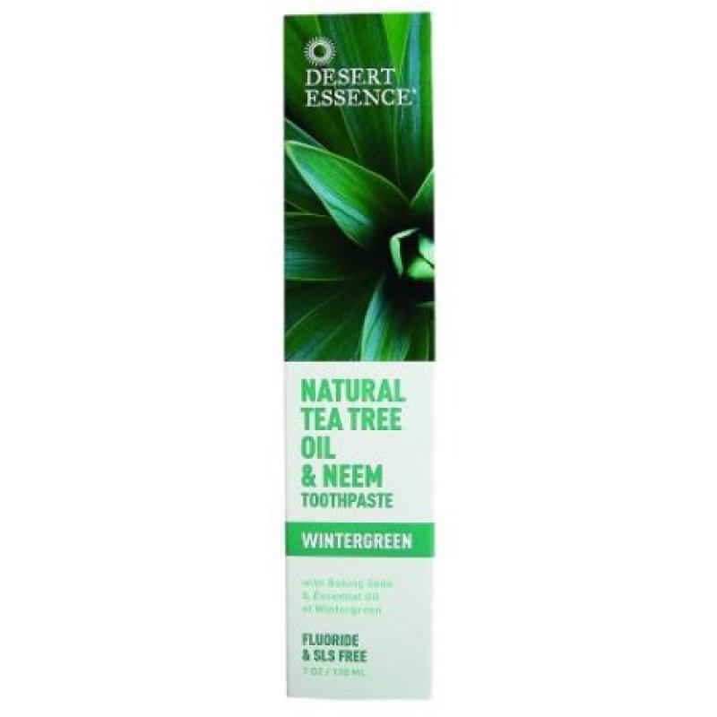 Desert Essence Natural Tea Tree Oil And Neem Fluoride-Free Toothpaste, Wintergreen, 6.25 Oz