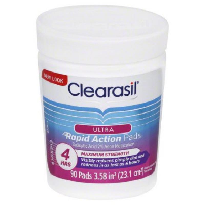Clearasil Ultra Rapid Action Acne Treatment Pore Cleansing Pads, 90 Count