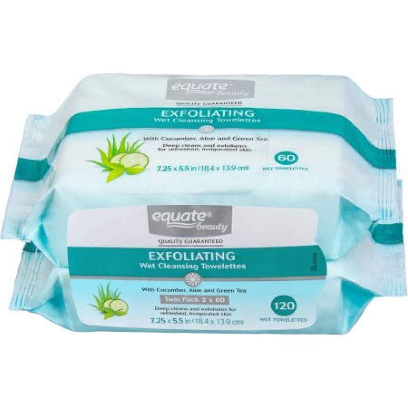 Equate Exfoliating Cleansing Towelettes 120 CT
