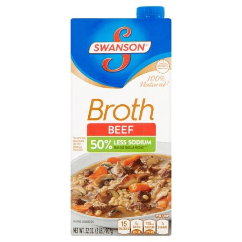 Swanson 100% Natural 50% Less Sodium Beef Broth 32oz