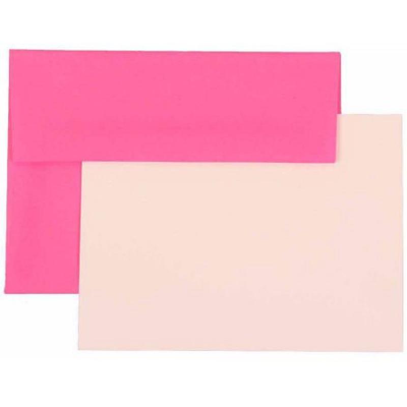 JAM Paper Recycled Personal Stationery Sets with Matching A6 Envelopes, Ultra Fuchsia, 25-Pack