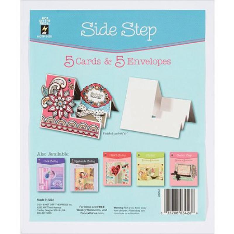 Hot Off The Press Die-Cut Cards with Envelopes, 5pk, Side Step