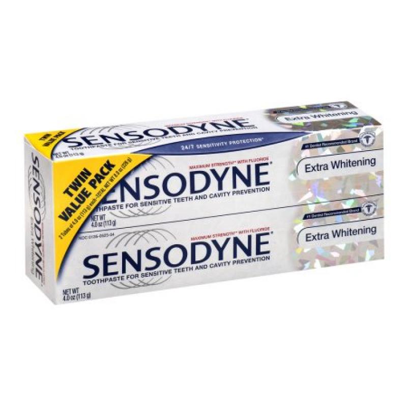 Sensodyne Extra Whitening Twin Pack Toothpaste, 4 oz