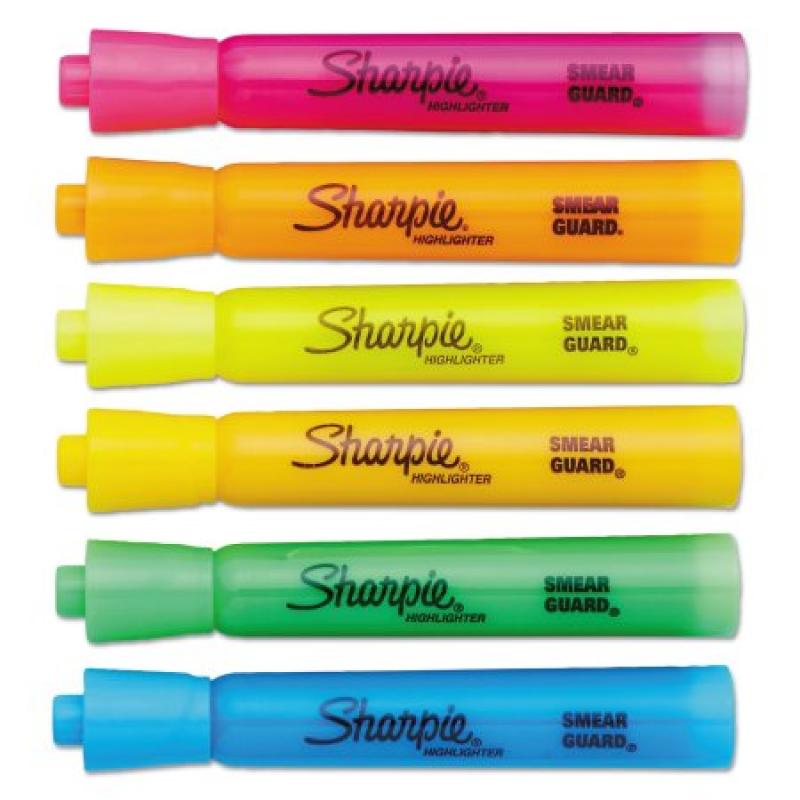 Sharpie Accent Tank Style Highlighter, Chisel Tip, Assorted Colors, 12-Pack