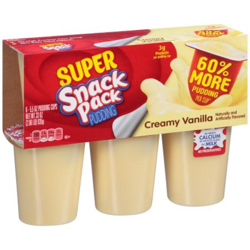 Super Snack Pack® Creamy Vanilla Pudding Cups 6-5.5 oz. Cups
