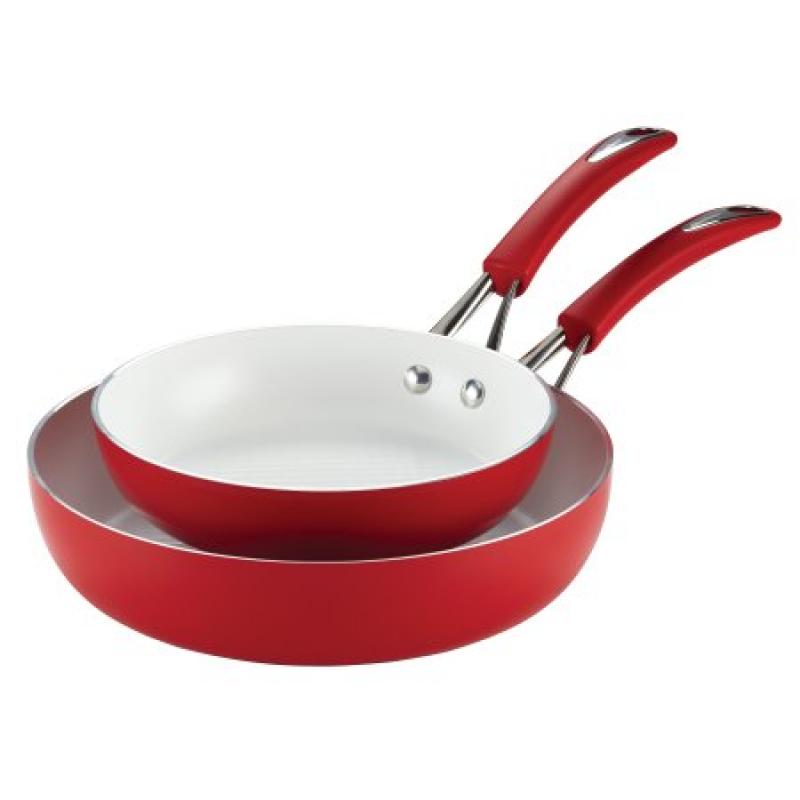 SilverStone(r) Ceramic Nonstick Aluminum Deep Skillet Set, 9-Inch & 11.25-Inch Twin Pack, Chili Red, CXi